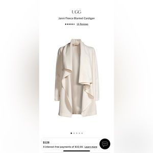 UGG Janni Fleece Blanket Cardigan NWT